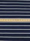 Navy/White Rayon/Lycra Horizontal Stripe Jersey Knit 56W