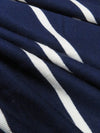 Navy/White Rayon/Lycra Horizontal Stripe Jersey Knit 56W