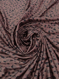 SOLD BY THE PANEL ONLY - Dark Desert Rose/Taupe/Black Nylon/Lycra Small Animal Print Activewear Knit - Beyond Yoga - 58W