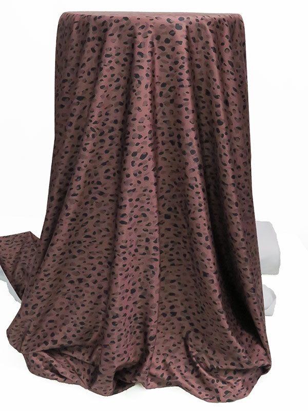 SOLD BY THE PANEL ONLY - Dark Desert Rose/Taupe/Black Nylon/Lycra Small Animal Print Activewear Knit - Beyond Yoga - 58W