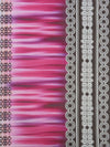Baked Plum/Magenta/Dark Espresso/Multi 100% Cotton Large Double Border Abstract Print Voile - NY Designer - 56W