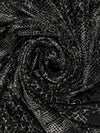 Silver/Black Polyester/Lycra Animal-Look Print Floral Burnout Velvet Knit 54W