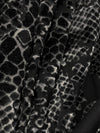 Silver/Black Polyester/Lycra Animal-Look Print Floral Burnout Velvet Knit 54W