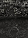 Silver/Black Polyester/Lycra Animal-Look Print Floral Burnout Velvet Knit 54W