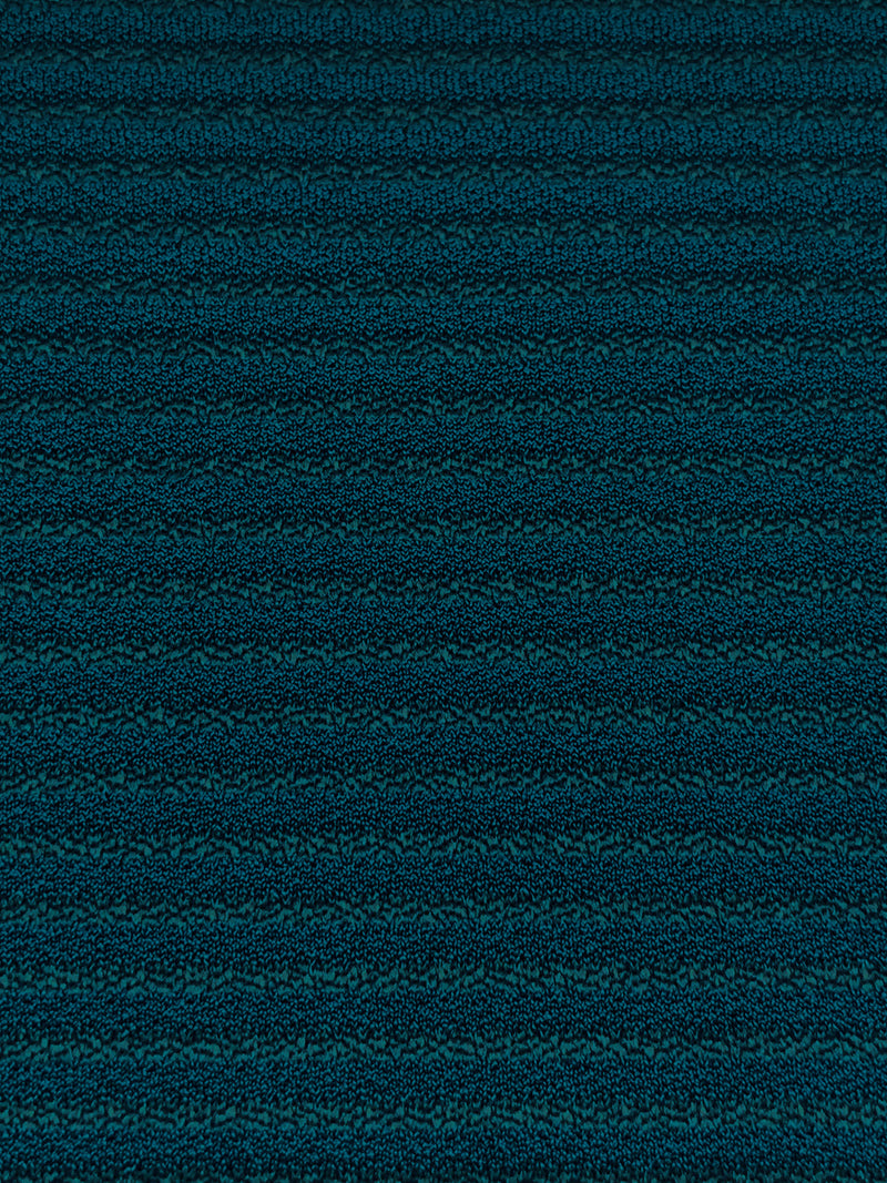 Deep Arctic Blue Polyester/Lycra Vertical Stripe Sheer Crepe Knit 58W