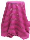 Dark Fandango Pink 100% Polyester Horizontal Grid Weave Stripe Organza - NY Designer - 58W