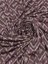 Plum/Oyster Gray/Slate Blue/White Polyester/Lycra Stylized Rugged Diamond Print DTY Knit 58W