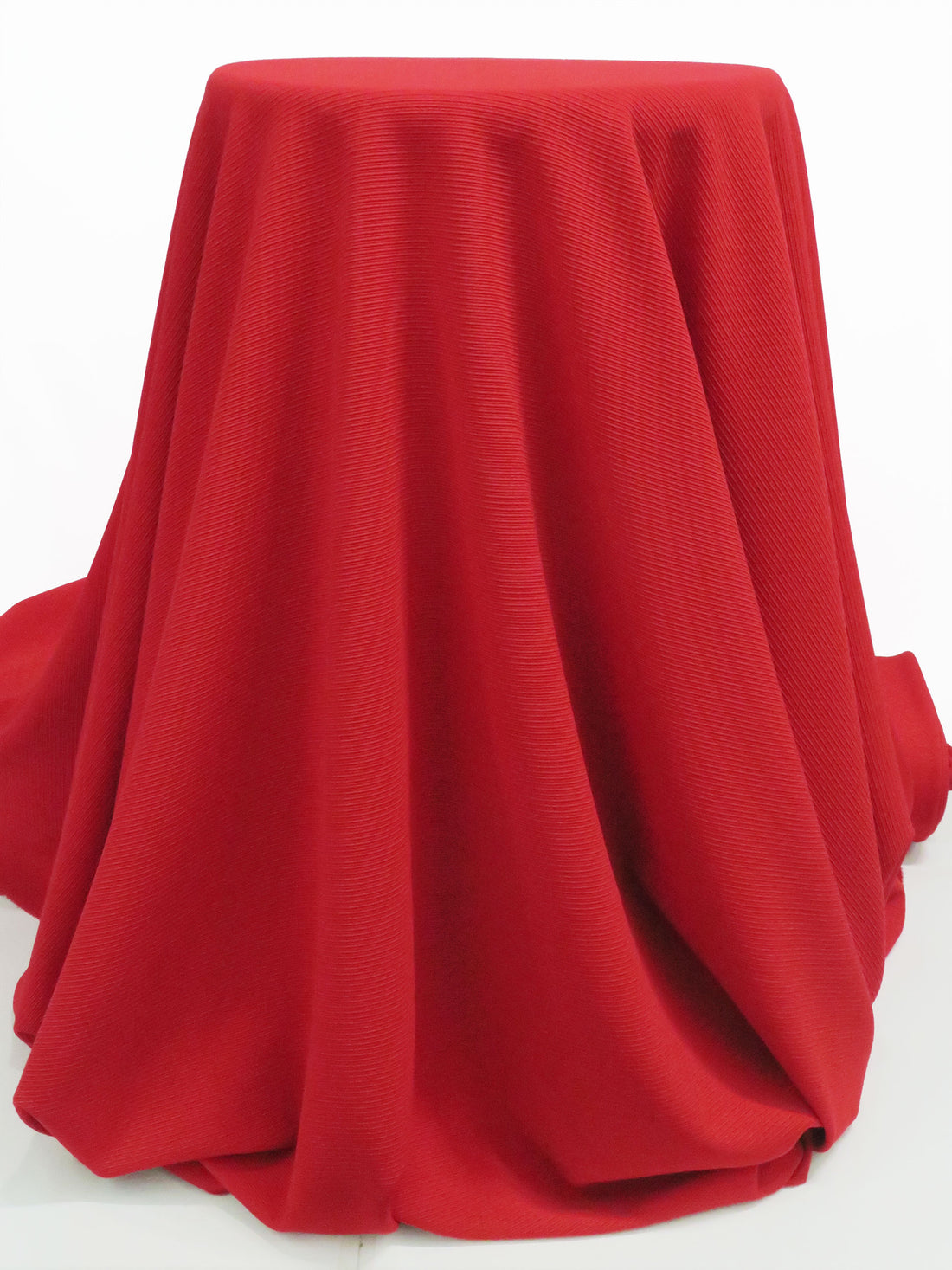 Fire Engine Red Polyester/Lycra Ottoman Double Knit 58W