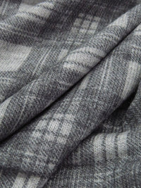 Iron Gray/Cloud Gray Polyester/Rayon/Lycra Heathered Plaid Print Brushed Sweater Knit - Beyond Yoga - 52W