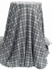 Iron Gray/Cloud Gray Polyester/Rayon/Lycra Heathered Plaid Print Brushed Sweater Knit - Beyond Yoga - 52W