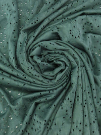 Pine Green Polyester/Lycra Ornate Fan Eyelet Knit 56W
