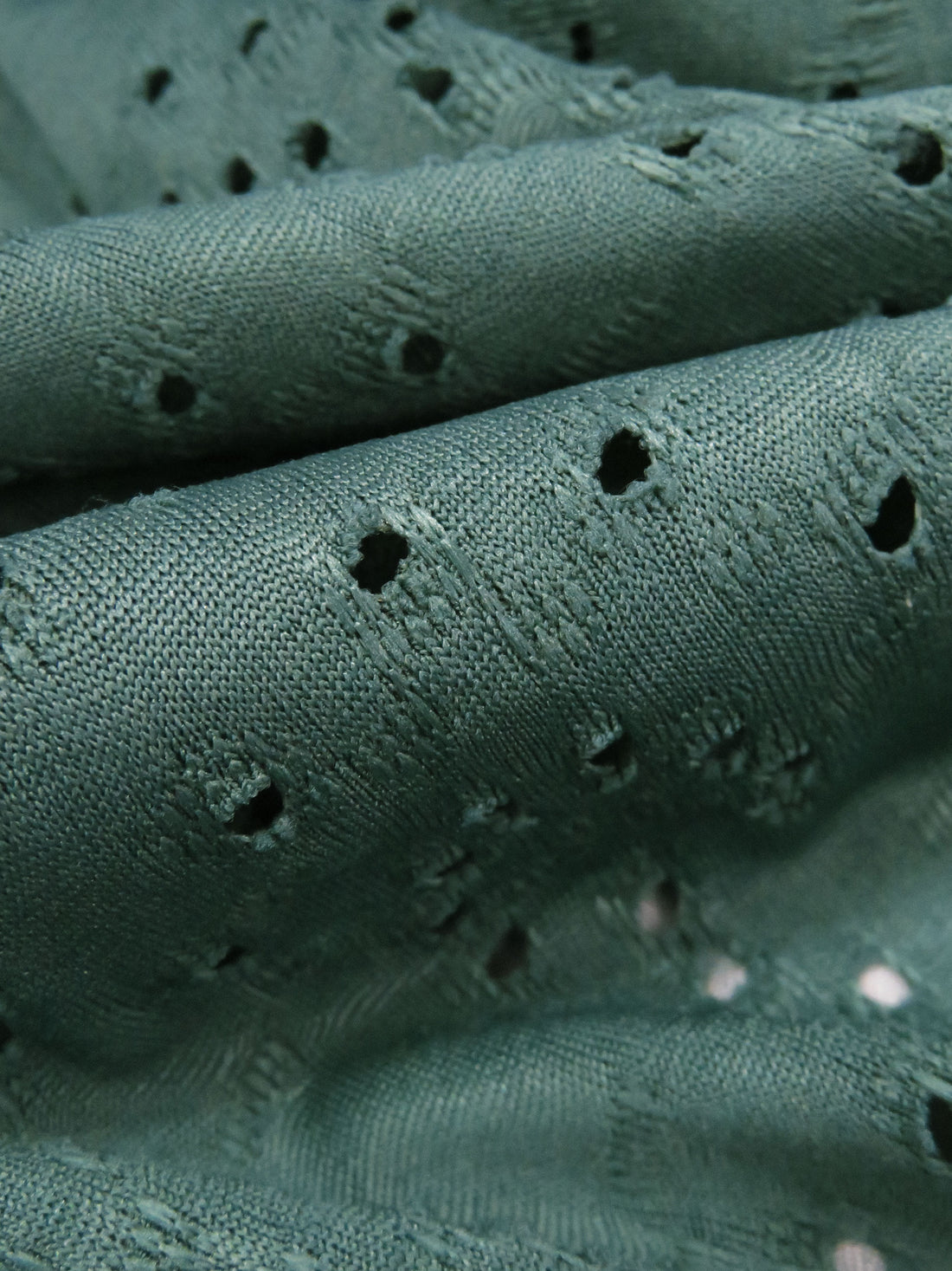 Pine Green Polyester/Lycra Ornate Fan Eyelet Knit 56W