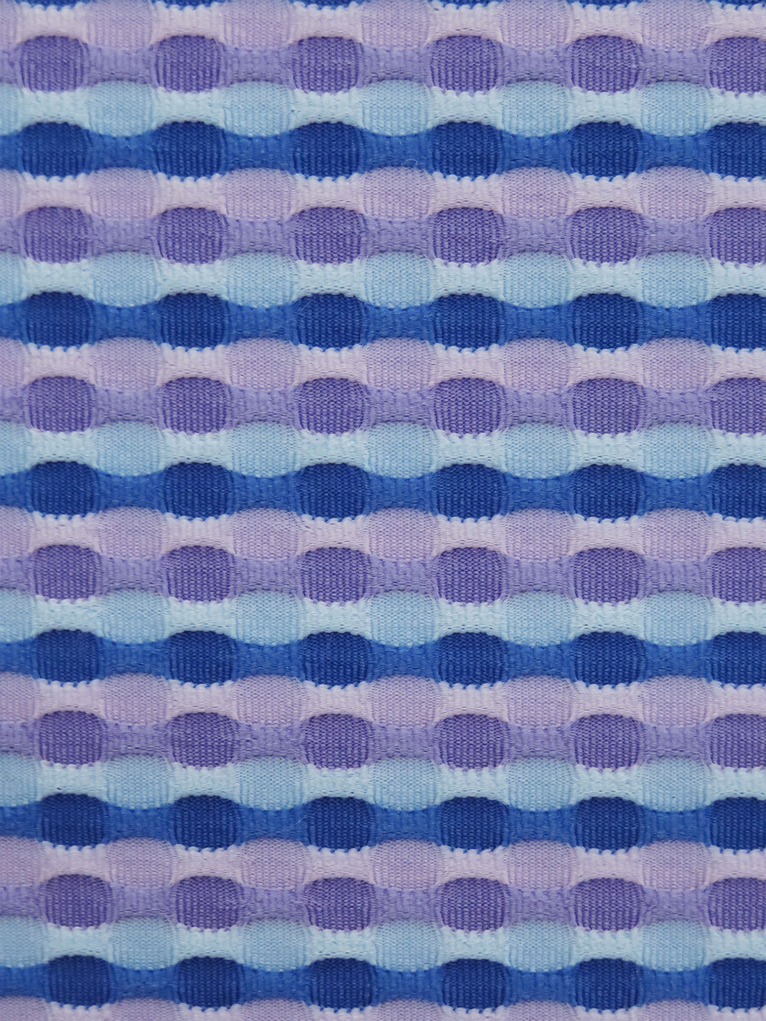 Azure/Lilac/Powder Blue/Lavender Polyester/Lycra Horizontal Ogee Stripe Novelty Weave Knit 56W