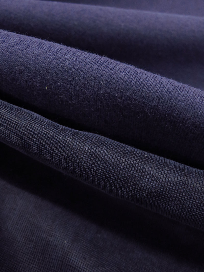 Dark Muted Blueberry/Muted Midnight Navy Cotton/Rayon/Lycra Double-Faced Knit 54W