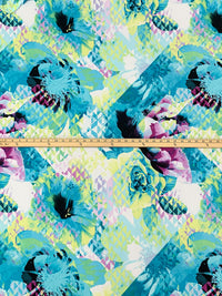 Moonstone Blue/Medium Spring Bud/Multi Polyester/Lycra Geometric Floral Print ITY Knit 61W