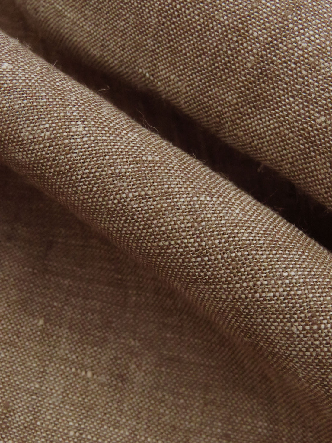 Jute Brown 100% Linen Cross-Dyed Chambray Linen 53W