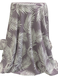 Dusty Plum/Off-White Rayon/Lycra Floral Print Linen-Look Blouse Weight Woven 59W