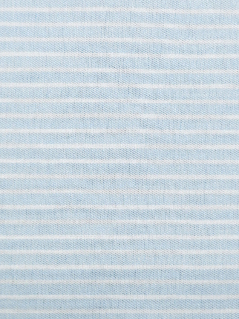 Baby Blue/White 100% Cotton Horizontal Stripe Lawn 57W
