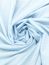 Baby Blue/White 100% Cotton Horizontal Stripe Lawn 57W