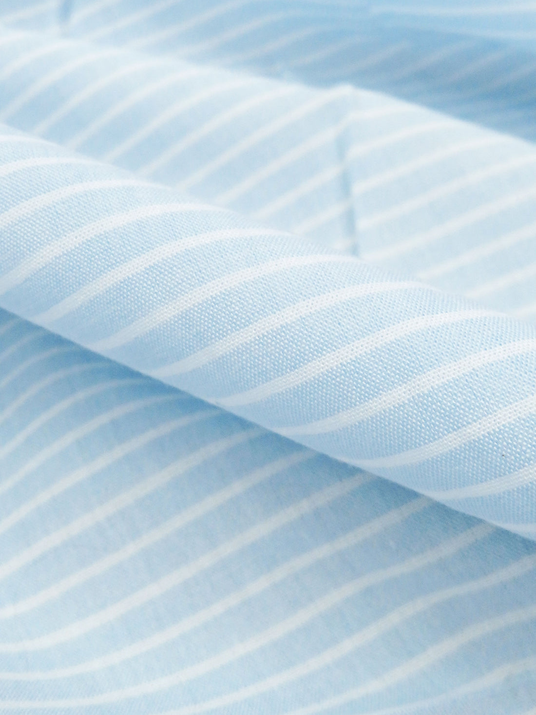 Baby Blue/White 100% Cotton Horizontal Stripe Lawn 57W