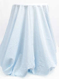 Baby Blue/White 100% Cotton Horizontal Stripe Lawn 57W