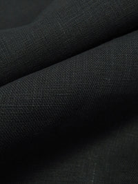 Coal Black 100% Linen Mid-Weight Woven 53W