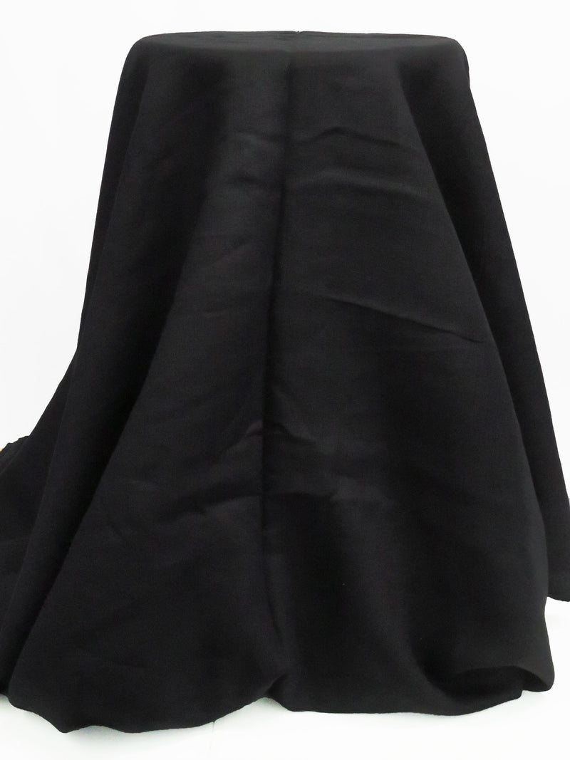 Coal Black 100% Linen Mid-Weight Woven 53W