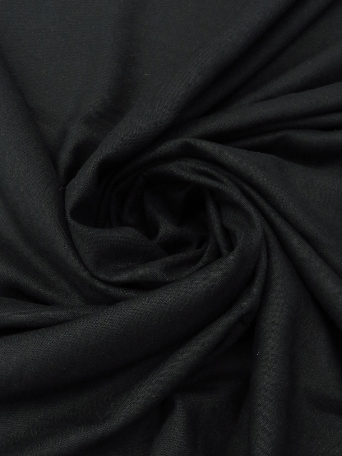 Black Viscose/Linen Linen-Look Shirt Weight Woven 52W