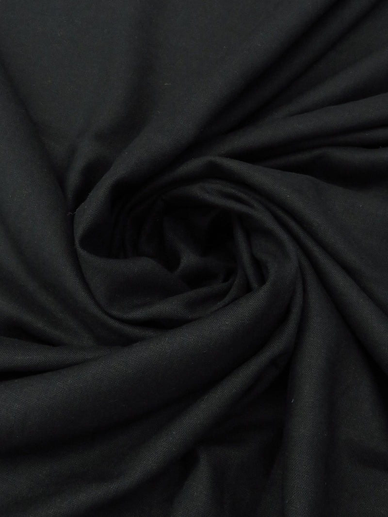 Black Viscose/Linen Linen-Look Shirt Weight Woven 52W