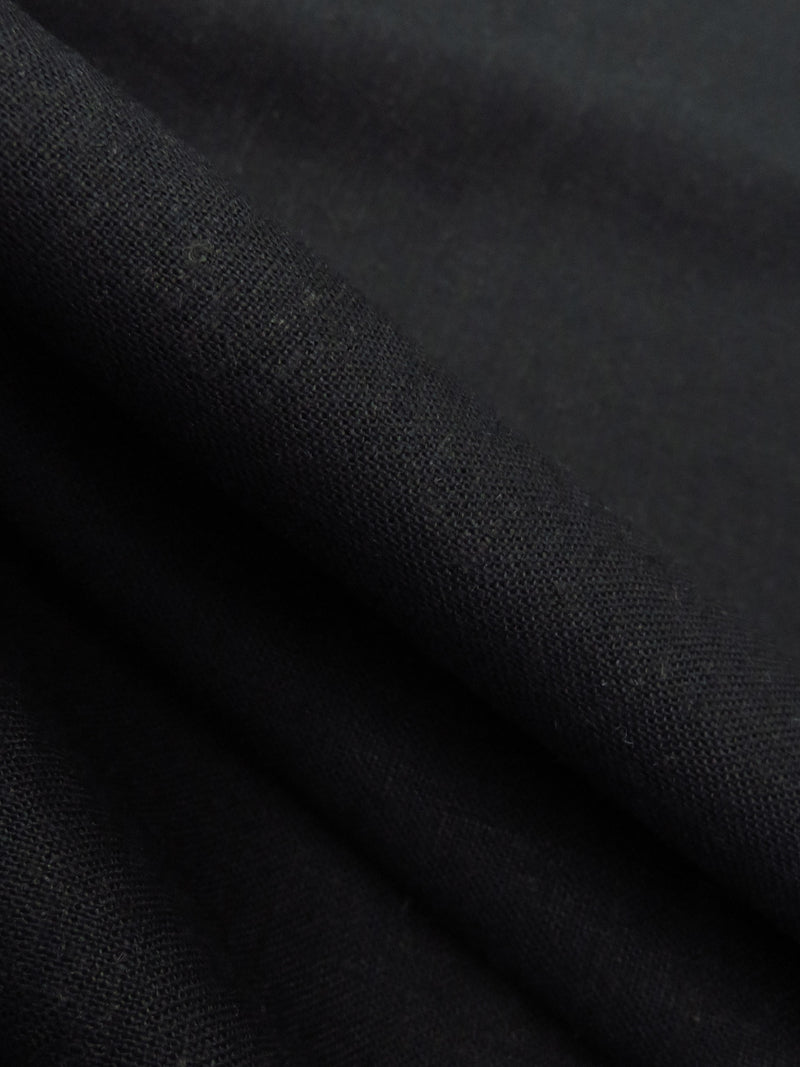 Black Viscose/Linen Linen-Look Shirt Weight Woven 52W