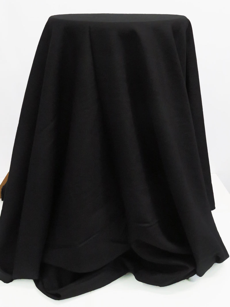 Black Viscose/Linen Linen-Look Shirt Weight Woven 52W