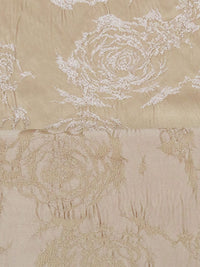 Khaki/Latte Polyester/Rayon Textured Floral Jacquard Satin 62W