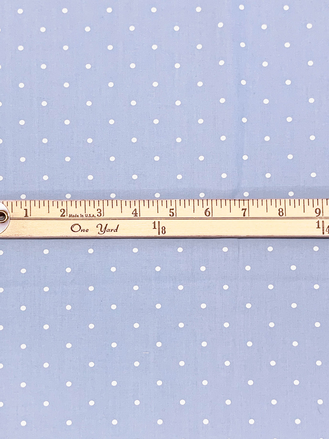 Light Blue/White 100% Cotton Polka Dot Print Shirting 56W