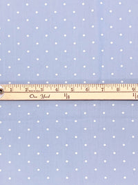 Light Blue/White 100% Cotton Polka Dot Print Shirting 56W