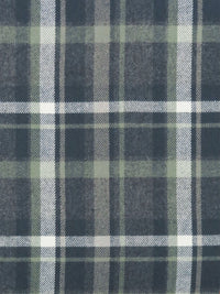 Dark Storm Blue/Olive Green/Pewter Gray/White 100% Cotton Plaid Flannel 44W