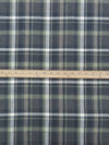 Dark Storm Blue/Olive Green/Pewter Gray/White 100% Cotton Plaid Flannel 44W