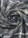 Dark Storm Blue/Olive Green/Pewter Gray/White 100% Cotton Plaid Flannel 44W