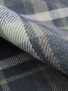 Dark Storm Blue/Olive Green/Pewter Gray/White 100% Cotton Plaid Flannel 44W