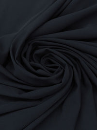 Muted Midnight Navy Polyester/Lycra Fine Crepe Drapey Woven - NY Designer - 58W