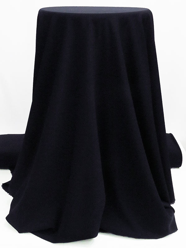 Muted Midnight Navy Polyester/Lycra Fine Crepe Drapey Woven - NY Designer - 58W