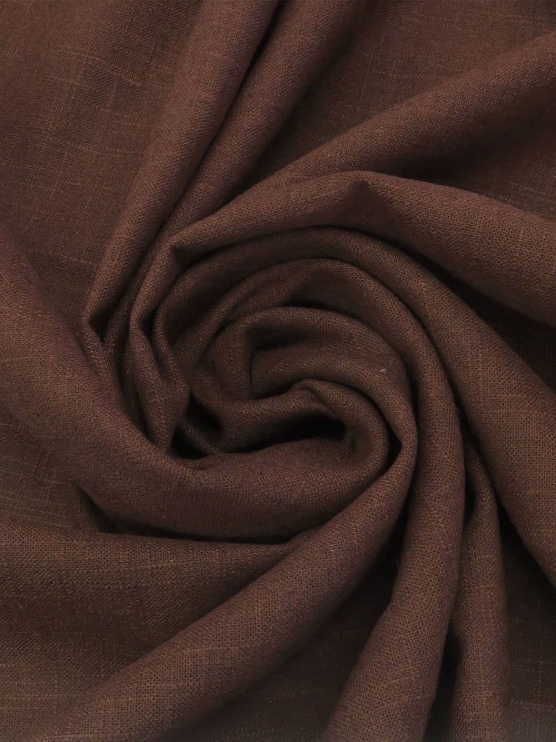 Deep Mahogany Linen/Viscose Hopsack Linen 52W