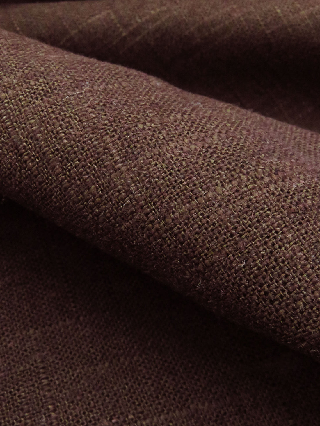 Deep Mahogany Linen/Viscose Hopsack Linen 52W
