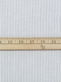 White/Slate Blue Cotton/Linen Vertical Pinstripe Shirt Weight Woven 44W