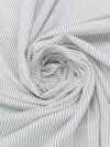 White/Slate Blue Cotton/Linen Vertical Pinstripe Shirt Weight Woven 44W