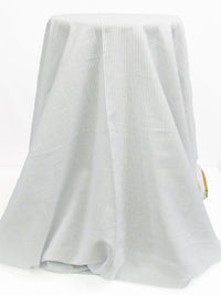 White/Slate Blue Cotton/Linen Vertical Pinstripe Shirt Weight Woven 44W