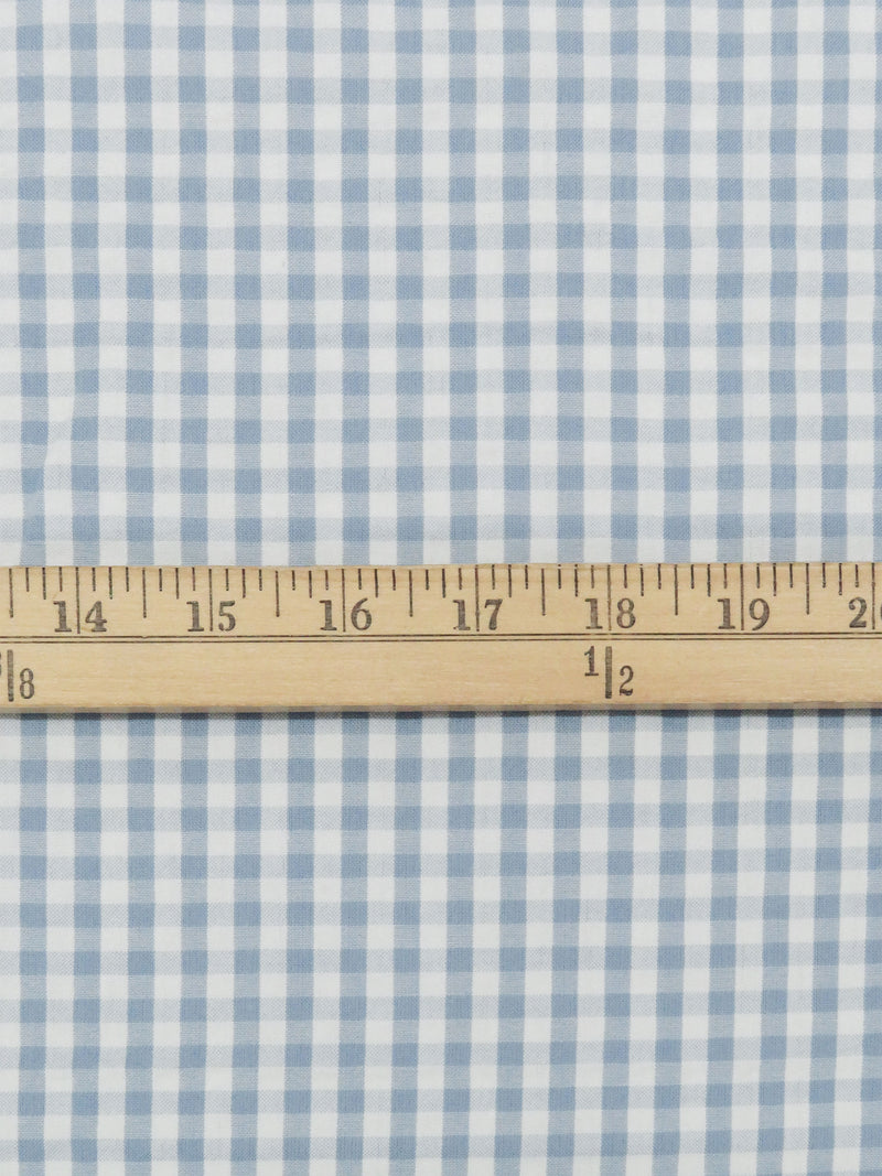 Cerulean Haze/White 100% Cotton Gingham Seersucker 44W