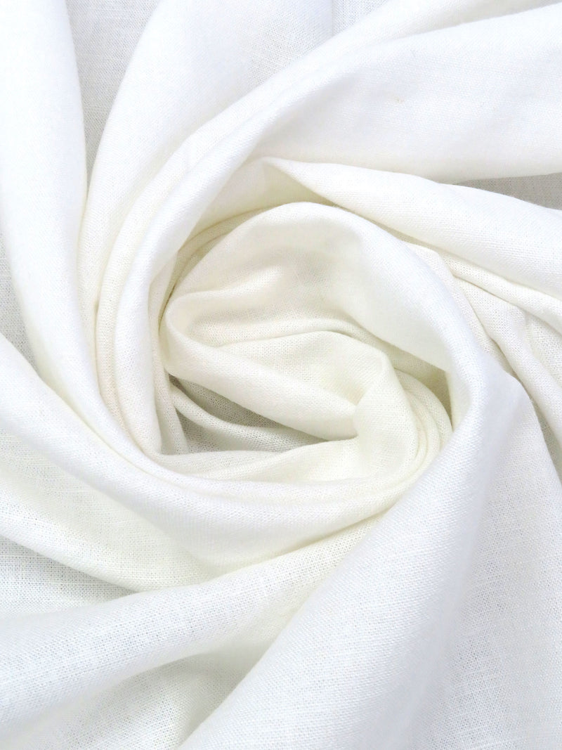 Daisy White Viscose/Linen Shirt Weight Woven 52W