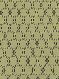 Soft Golden Olive Green/Black Cotton/Lycra Novelty Geometric Stretch Sateen - NY Designer - 52W