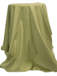 Soft Golden Olive Green/Black Cotton/Lycra Novelty Geometric Stretch Sateen - NY Designer - 52W