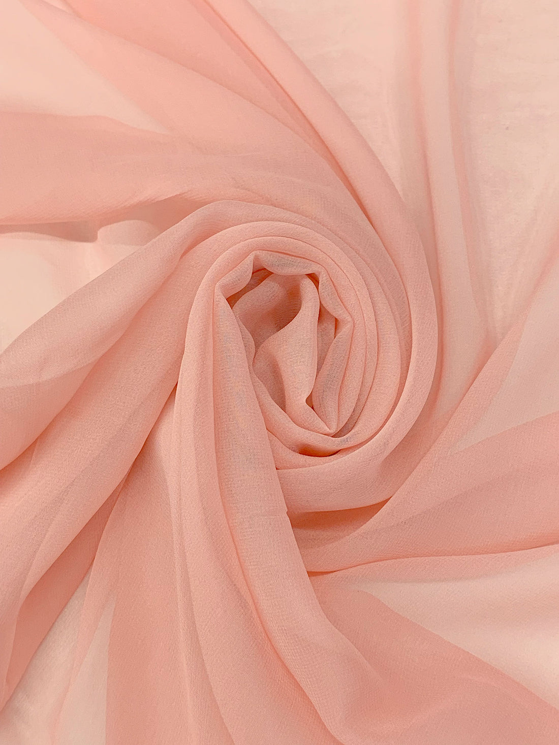 Melon Pink 100% Silk Chiffon 42W